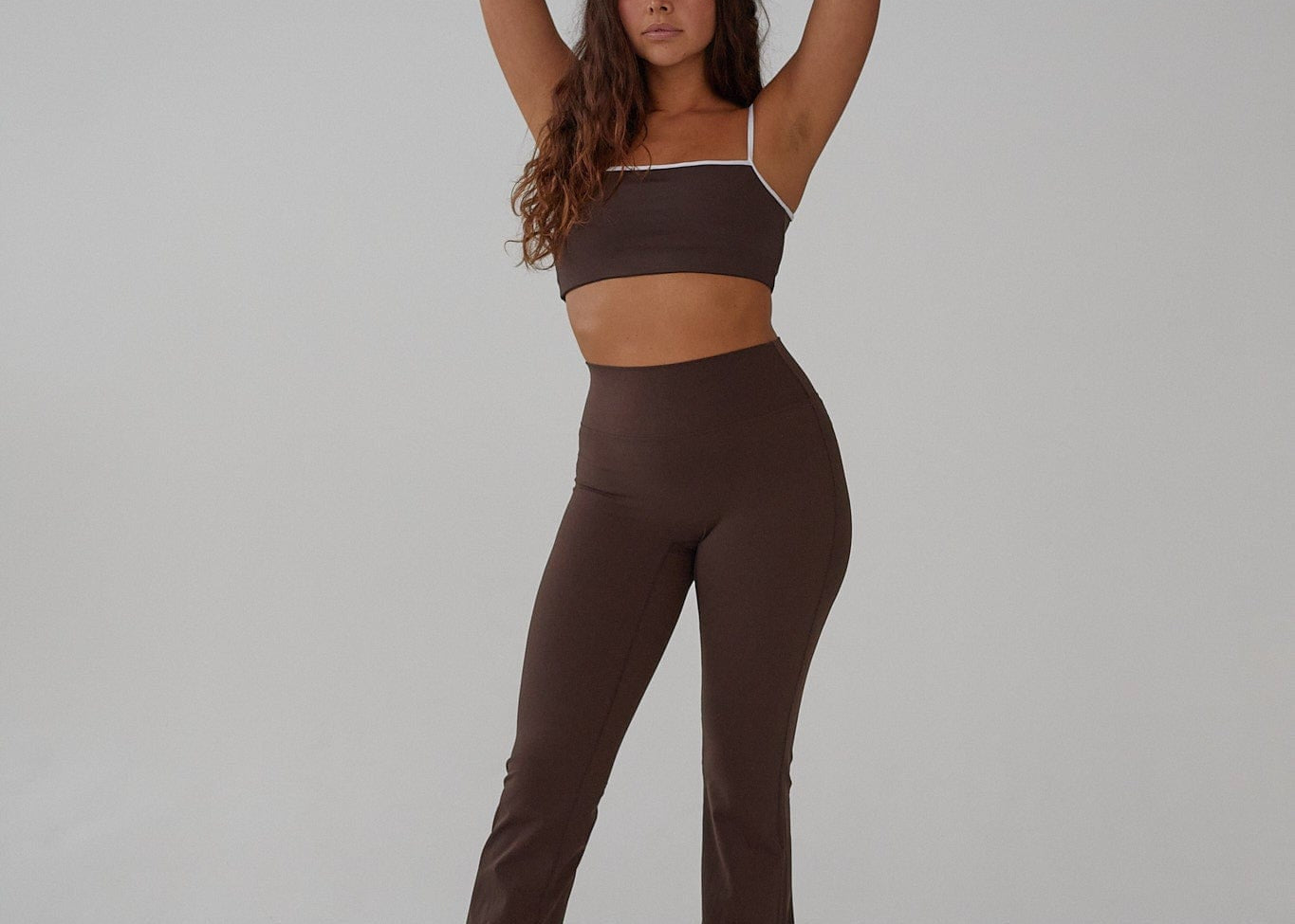 Exercere Tights Flare Yoga Pants - Pecan Brown